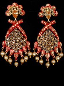 Reverse Ad Earrings With Meenakari Work